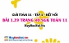 Bài 1.29 SGK Toán 11 tập 1 Kết nối tri thức